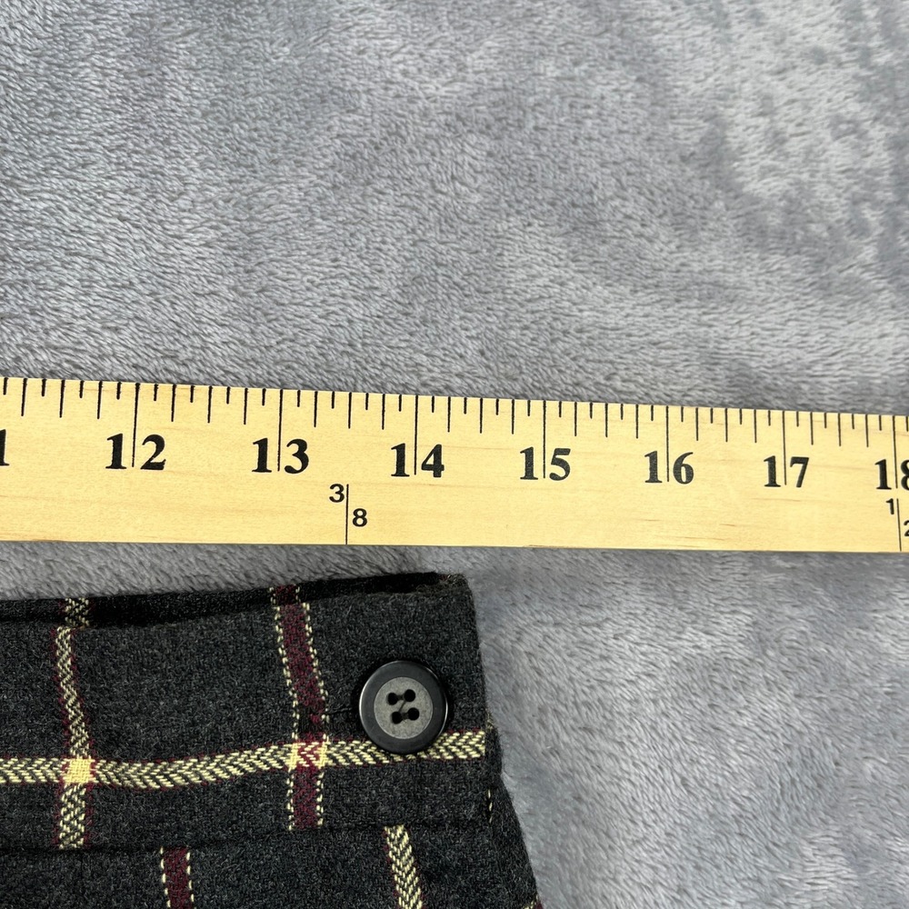Vintage 90s Jos A Bank 12 Plaid Wool Pleated Skirt Dark Academia Preppy Midi - Picture 6 of 7